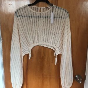 Long Sleeve Sheer Crop Top